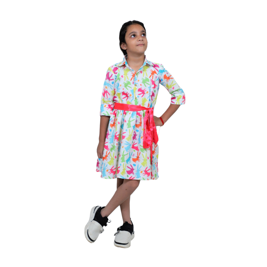 Girls Casual Cotton Frock – Lightweight Summer Outfit for Kids
