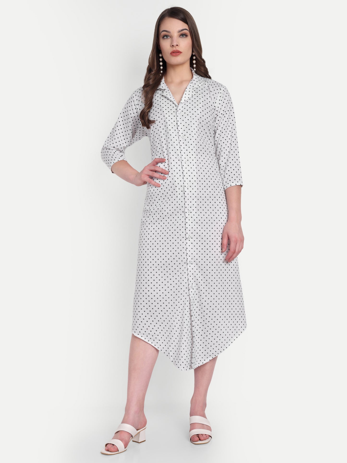 Women Ethnic Kurti – Long Kurti for Festive & Casual Wear white