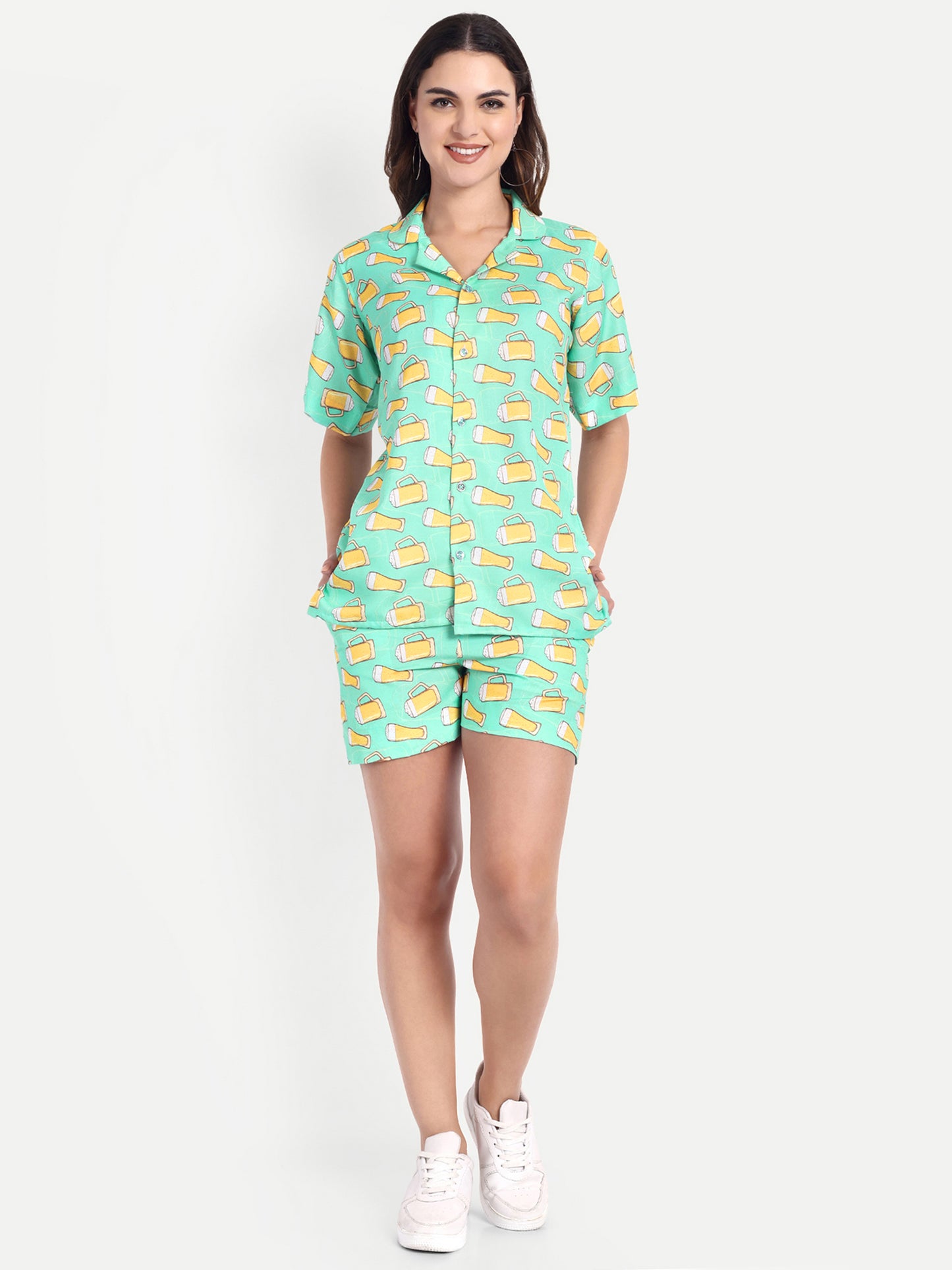 Women Casual Cord Set – Comfortable Summer Co-Ord Outfit ocean blue