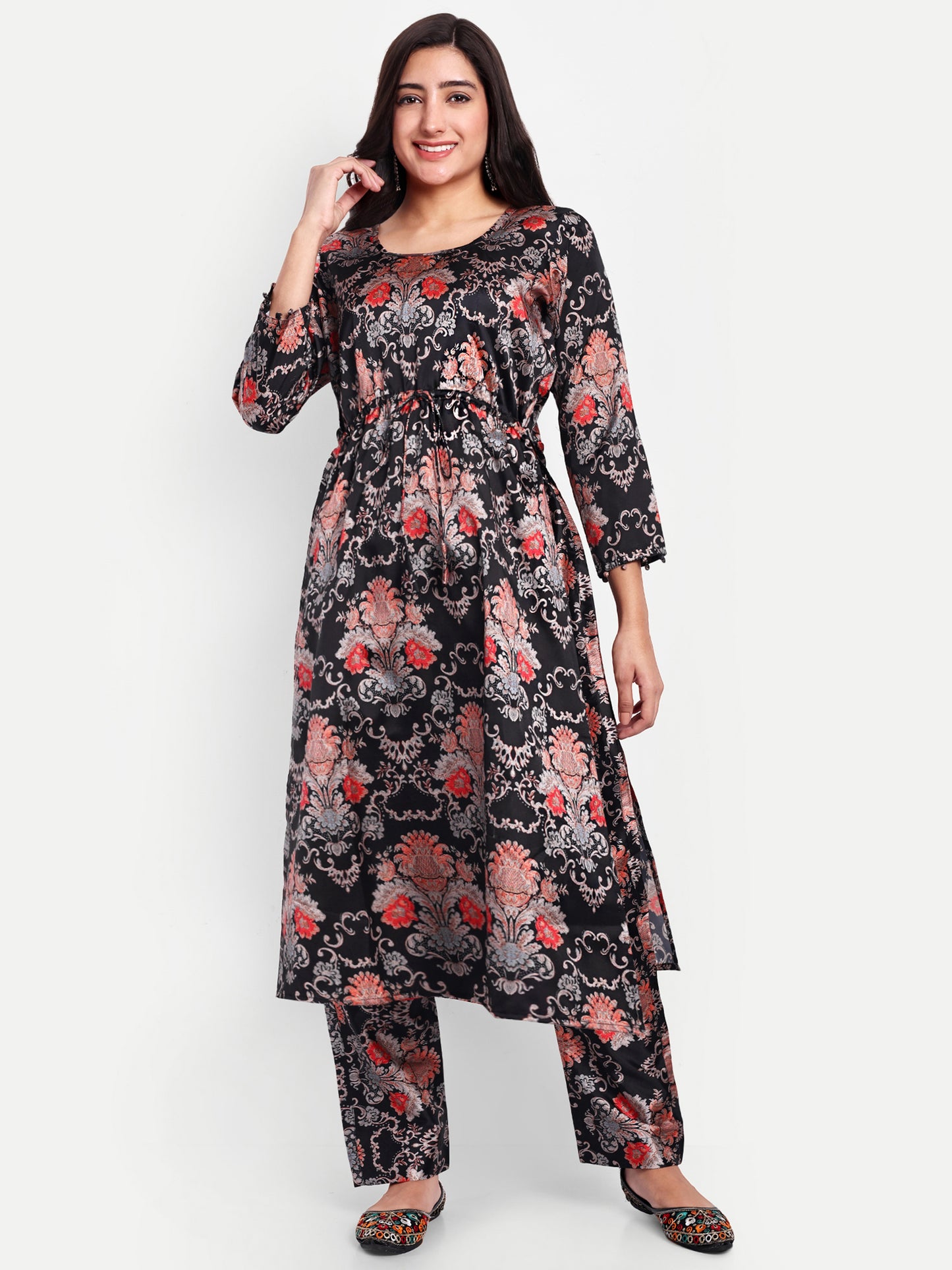 Elegant Women Co-ord Set – Stylish Matching Top & Bottom Outfit for Casual & Party Wear black