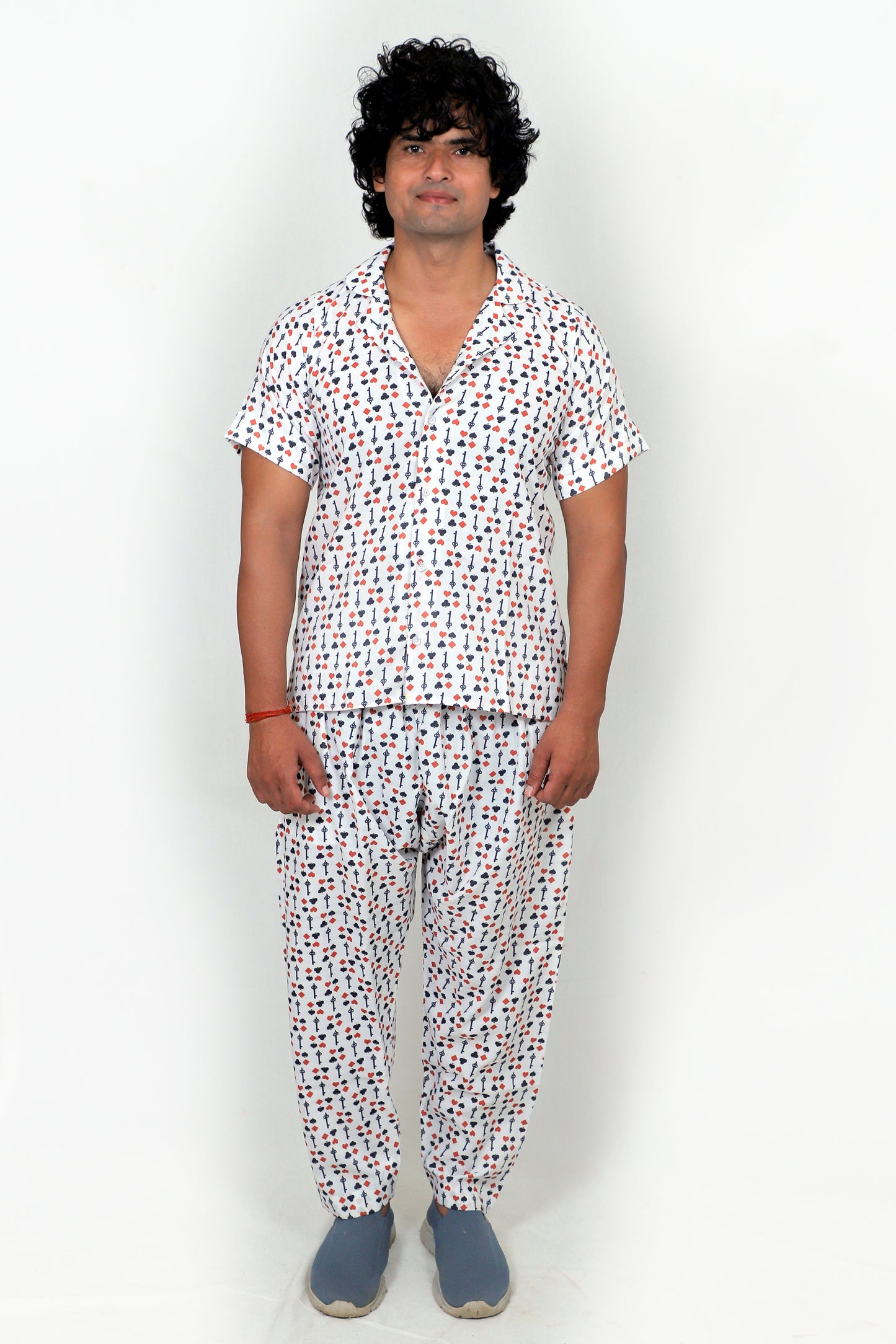 Men’s Co-Ord Set – Trendy T-Shirt & Bottom Wear Combo crisp white