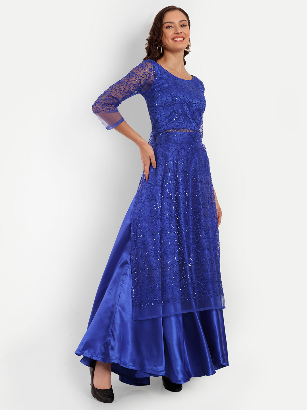 Elegant Women Ethnic Motifs Printed Silk Dress – Festive, Casual & Occasion Wear