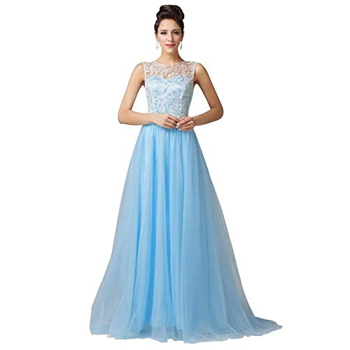 Elegant Women Net Fit & Flare Maxi Dress – Layered Tulle Party & Evening Gown light blue