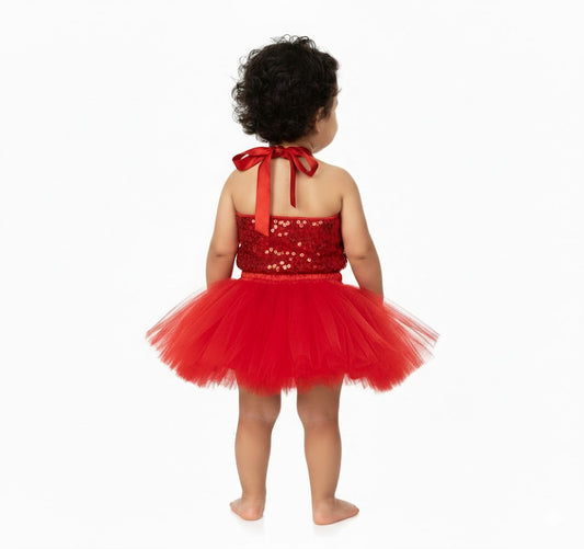 Baby Girl Dress Set – Trendy Top & Skirt for Little Girls red