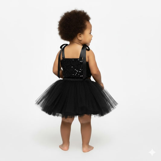 Baby Girl Dress Set – Trendy Top & Skirt for Little Girls black