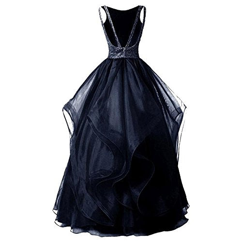 Elegant Women Embellished Sequined Boat Neck Net Fit & Flare Maxi Dress – Party & Evening Gown black
