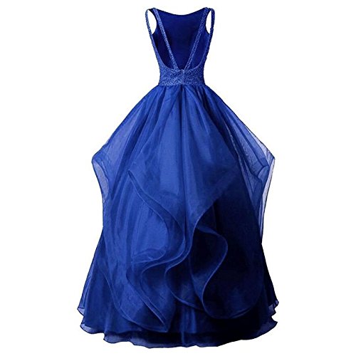 Elegant Women Embellished Sequined Boat Neck Net Fit & Flare Maxi Dress – Party & Evening Gown blue