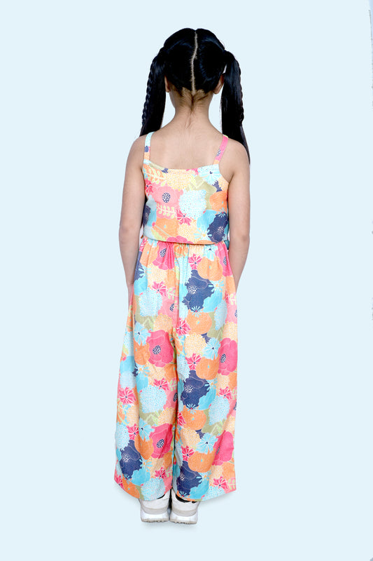 Girls Multicolor Floral Printed Cord Set – Stylish Co-Ord Outfit