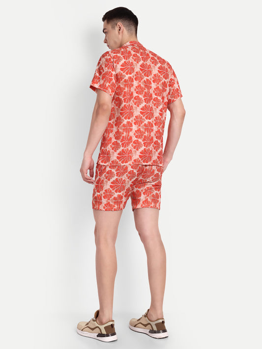 Men’s Co-Ord Set – Trendy T-Shirt & Bottom Wear Combo rust