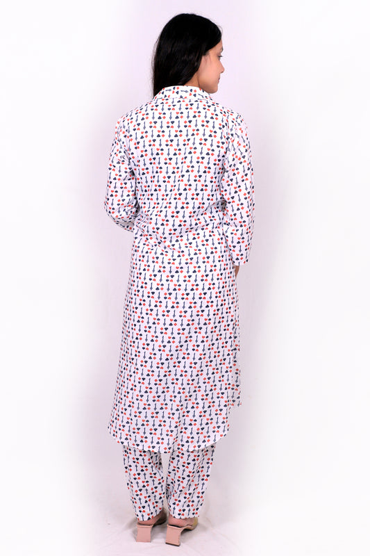 Women Ethnic Kurti – Long Kurti for Festive & Casual Wear white
