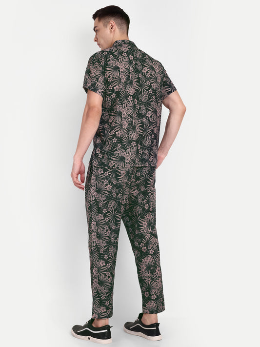 Men’s Co-Ord Set – Trendy T-Shirt & Bottom Wear Combo forest green