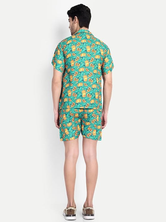Men’s Co-Ord Set – Trendy T-Shirt & Bottom Wear Combo seafoam green
