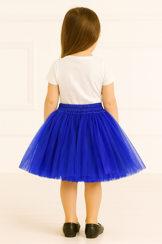 Baby Girl Dress Set – Trendy Top & Skirt for Little Girls white and blue