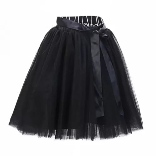 Women’s Black Knee Length Net Skirt | Party & Occasion Wear