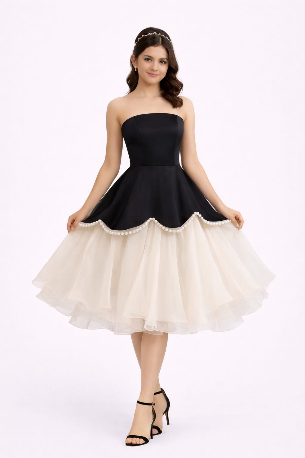 Elegant Women Velvet Fit & Flare Dress – Luxe Party & Evening Wear