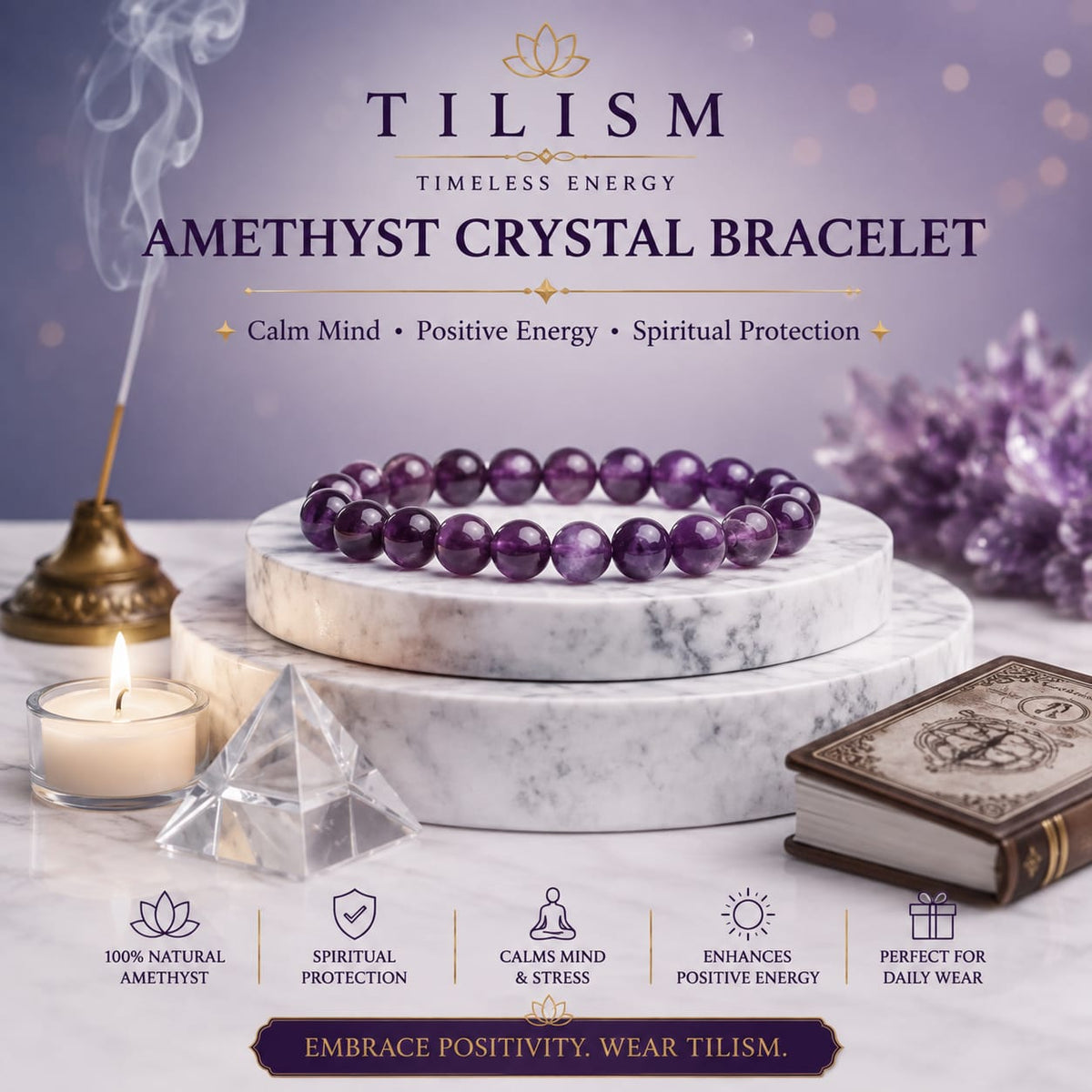 Amethyst Crystal Bracelet for Everyday Wear | Tilism