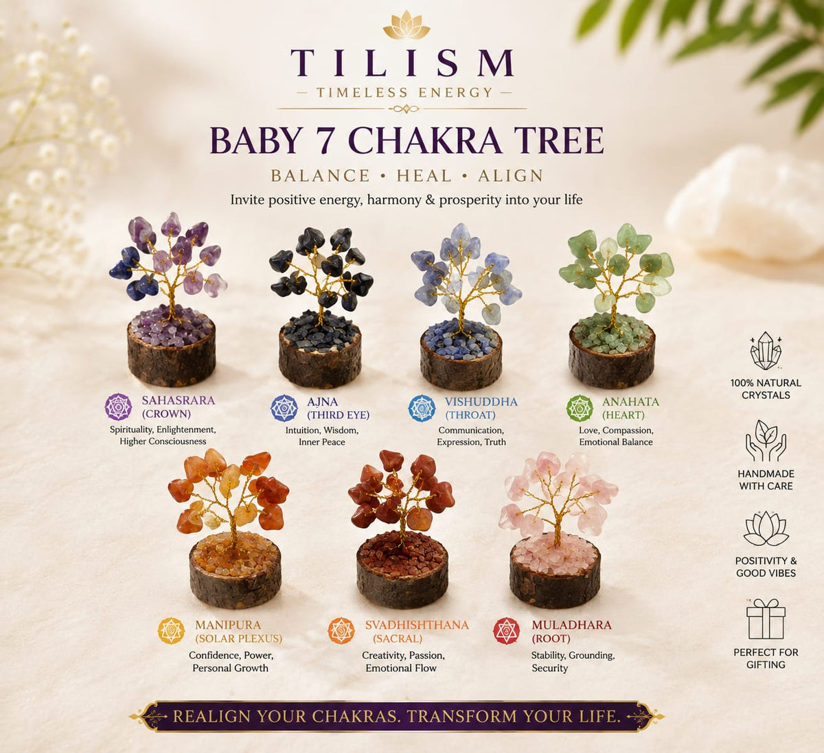 Baby 7 Chakra Tree for Positive & Peaceful Décor | Tilism