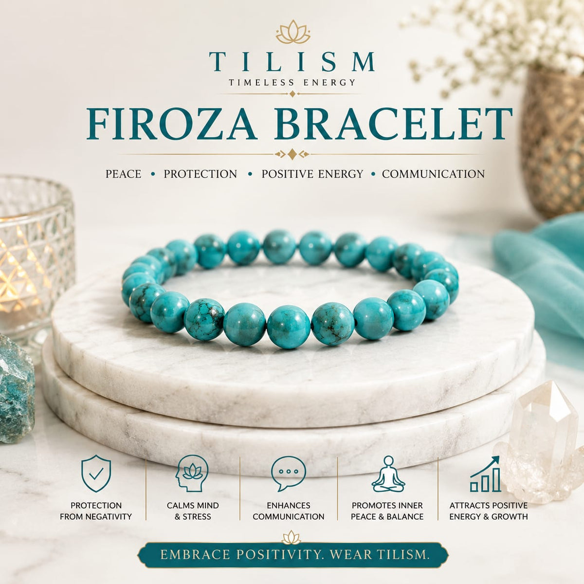 Firoza Bracelet for Protection & Positivity | Tilism