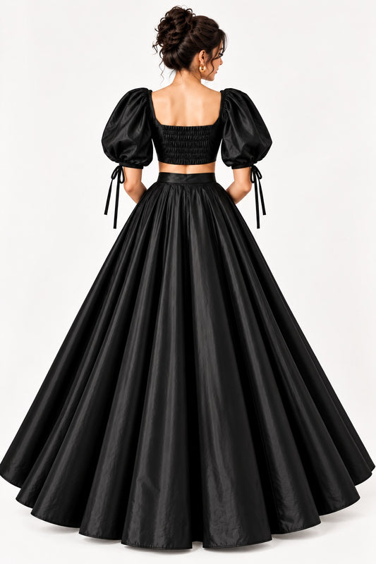 Black Women’s Crop Top Long Skirt | Wedding & Party Wear