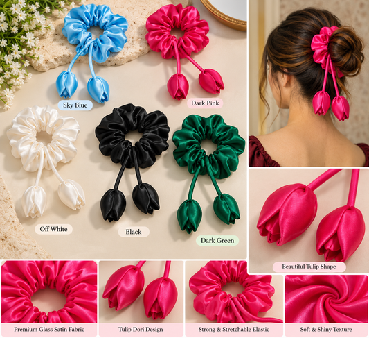 Multicolor Hair Scrunchies Pack of 5 for Women | Hair Accessories