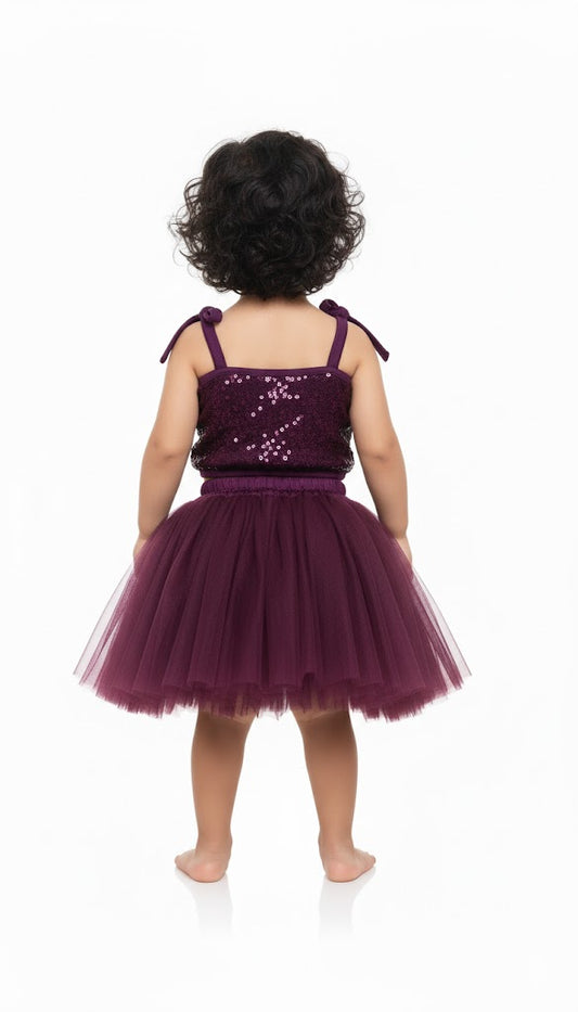 Baby Girl Dress Set – Trendy Top & Skirt for Little Girls purple