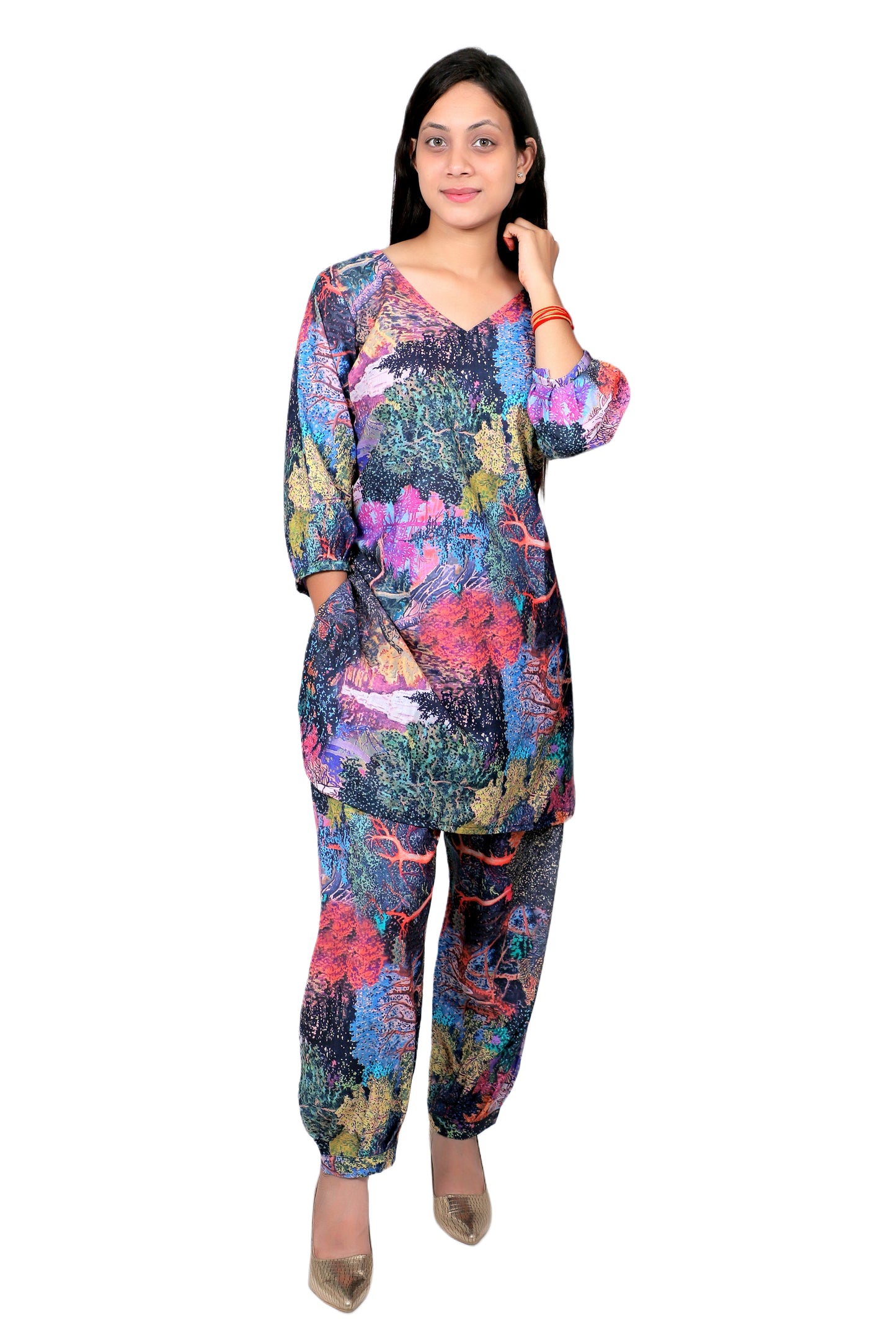 Elegant Women Co-ord Set – Stylish Matching Top & Bottom Outfit for Casual & Party Wear