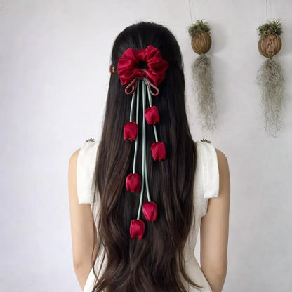 Red Hair Scrunchie for Women | Stylish Hair Accessory
