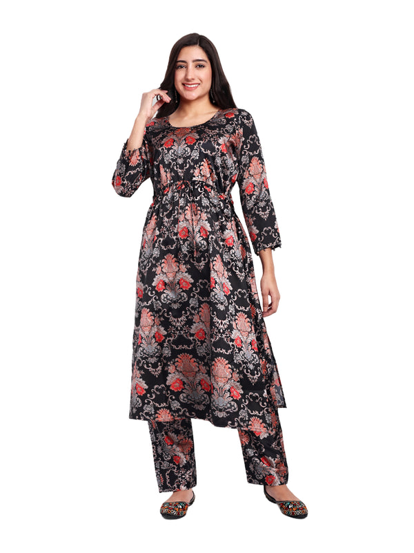 Elegant Women Co-ord Set – Stylish Matching Top & Bottom Outfit for Casual & Party Wear black