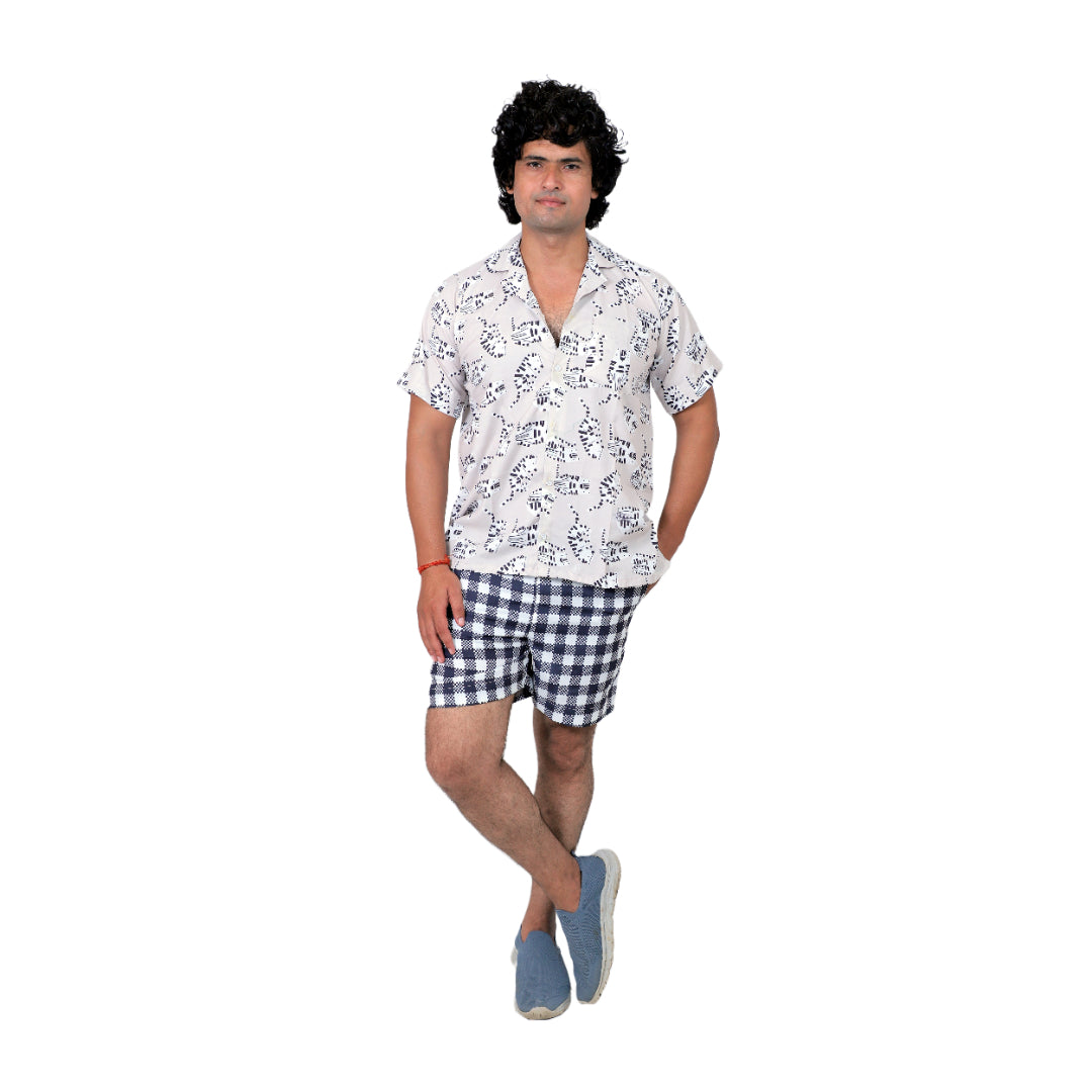 Men’s Co-Ord Set – Trendy T-Shirt & Bottom Wear Combo light grrey