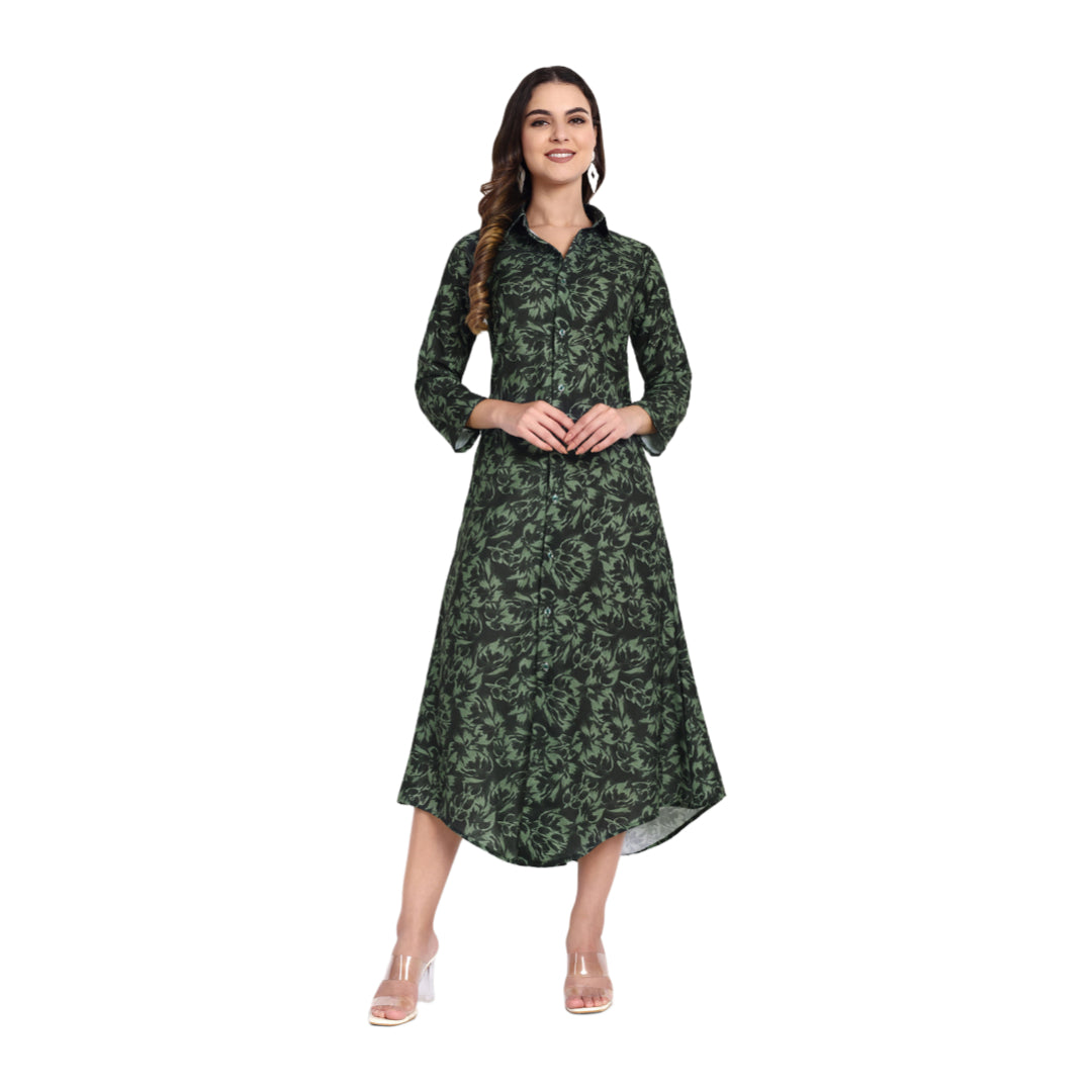 Women Ethnic Kurti – Long Kurti for Festive & Casual Wear Black