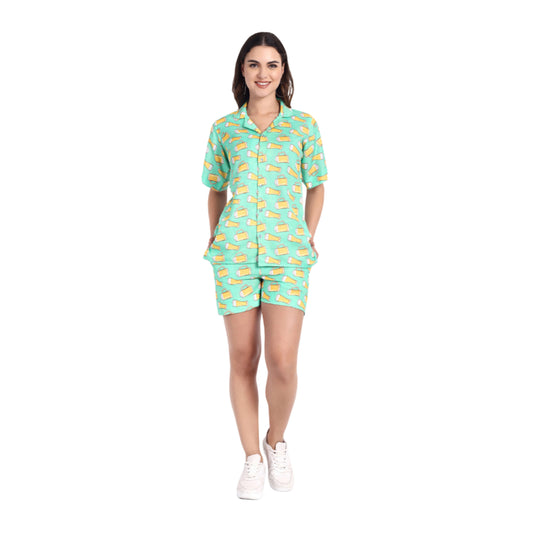 Women Casual Cord Set – Comfortable Summer Co-Ord Outfit ocean blue
