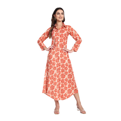 Women Ethnic Kurti – Long Kurti for Festive & Casual Wear Rust