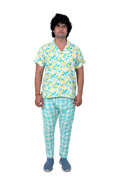 Men’s Co-Ord Set – Trendy T-Shirt & Bottom Wear Combo teal