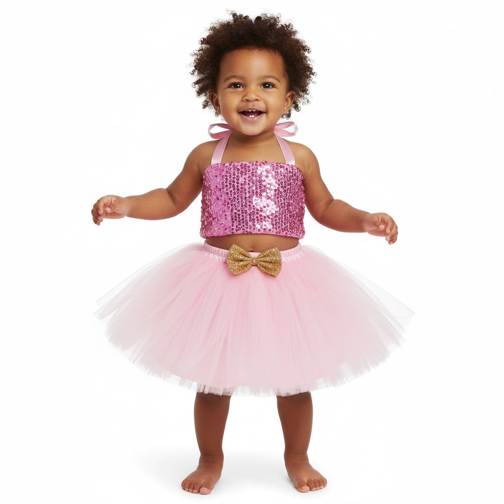 Baby Girl Dress Set – Trendy Top & Skirt for Little Girls lavender