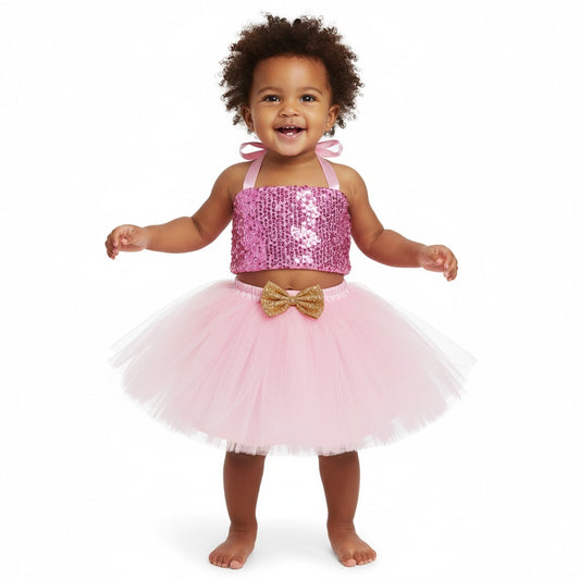 Baby Girl Dress Set – Trendy Top & Skirt for Little Girls lavender
