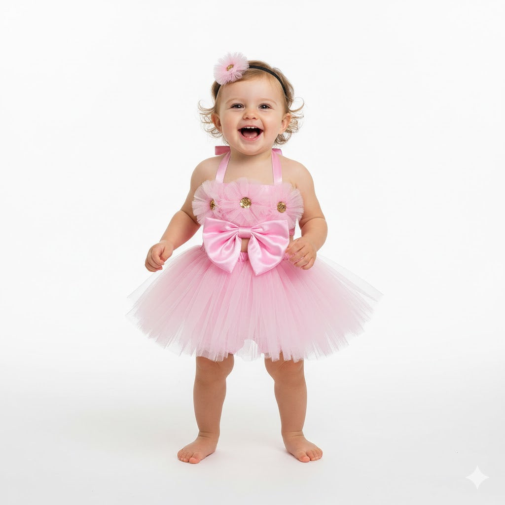 Baby Girl Dress Set – Trendy Top & Skirt for Little Girls pink