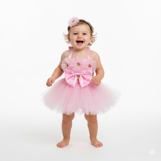 Baby Girl Dress Set – Trendy Top & Skirt for Little Girls pink