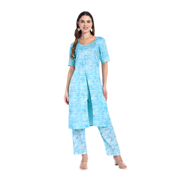 Elegant Women Co-ord Set – Stylish Matching Top & Bottom Outfit for Casual & Party Wear  sky blue