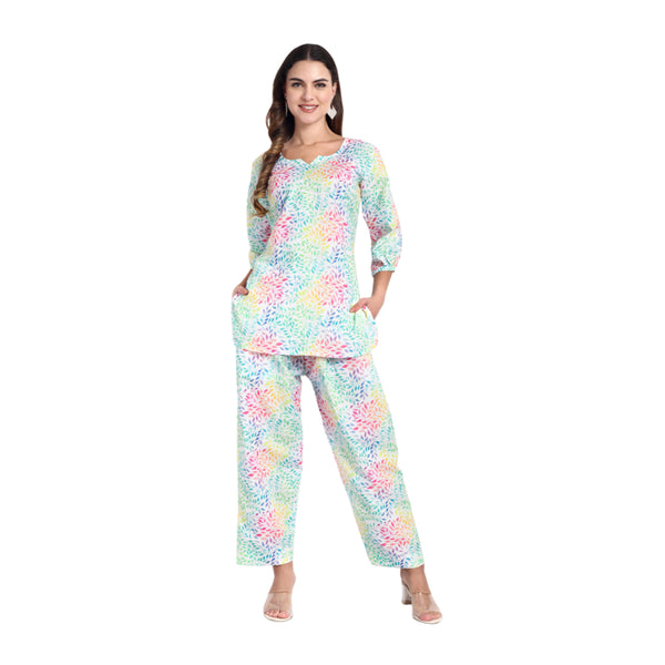 Elegant Women Co-ord Set – Stylish Matching Top & Bottom Outfit for Casual & Party Wear multicolor