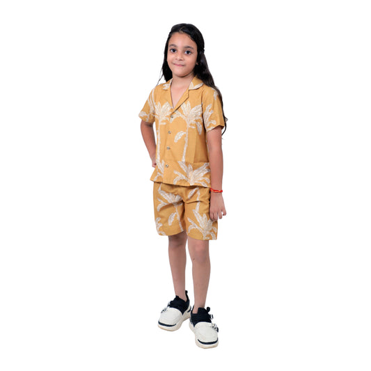 Kids Girls Cord Set – Comfortable & Stylish Matching Outfit yellow