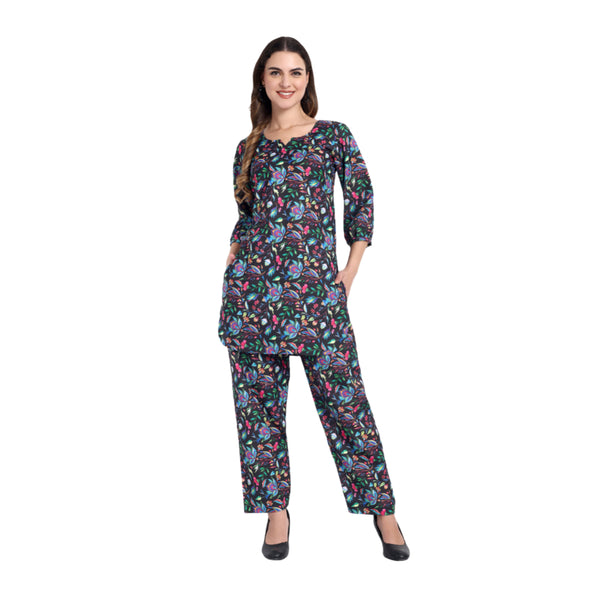 Elegant Women Co-ord Set – Stylish Matching Top & Bottom Outfit for Casual & Party Wear multicolor