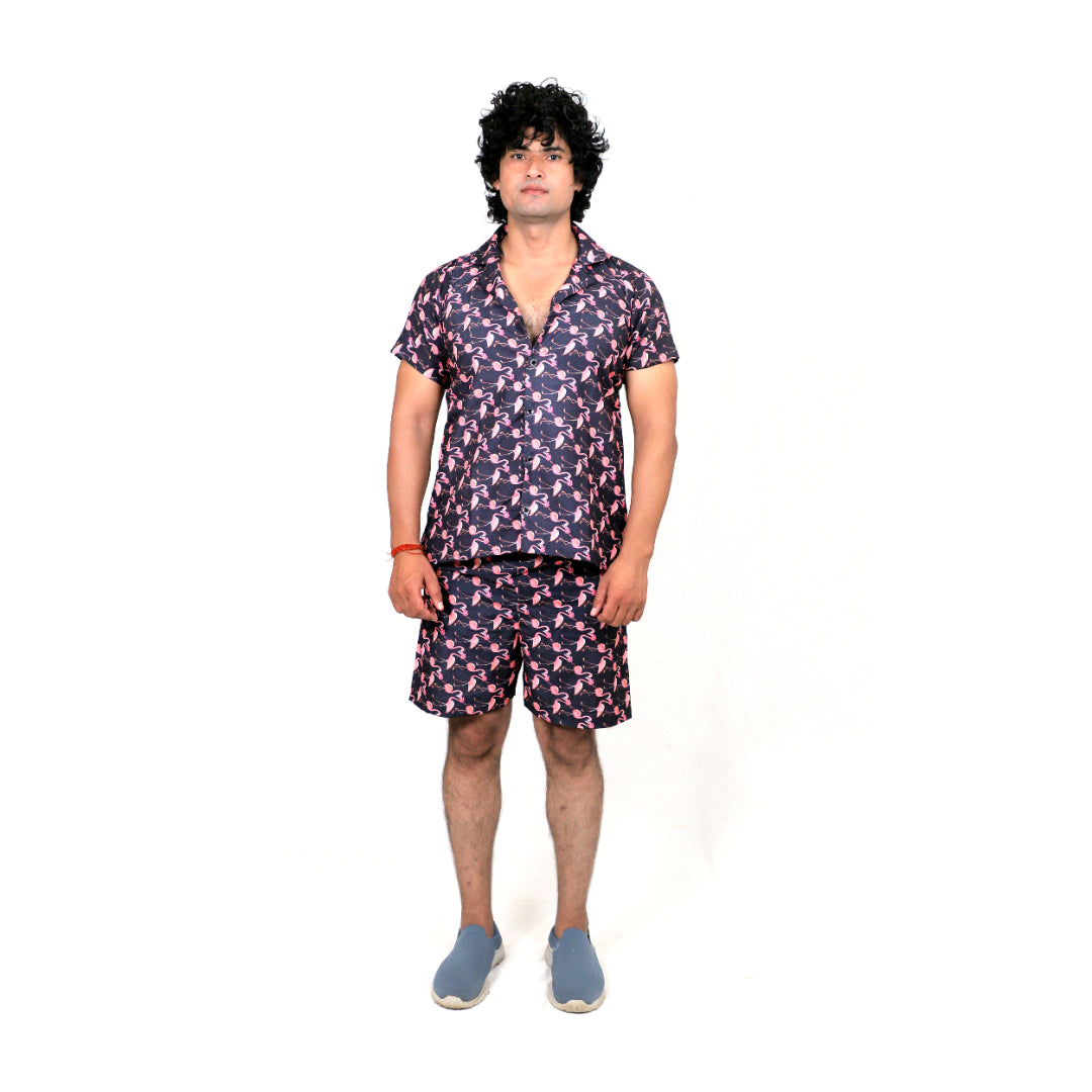 Men’s Co-Ord Set – Trendy T-Shirt & Bottom Wear Combo navy blue