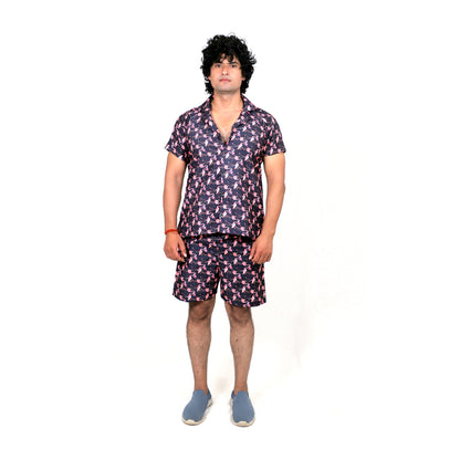Men’s Co-Ord Set – Trendy T-Shirt & Bottom Wear Combo navy blue