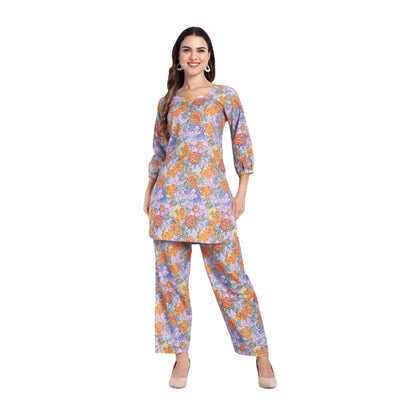 Elegant Women Co-ord Set – Stylish Matching Top & Bottom Outfit for Casual & Party Wear lavender
