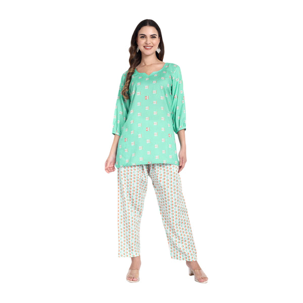 Elegant Women Co-ord Set – Stylish Matching Top & Bottom Outfit for Casual & Party Wear blue