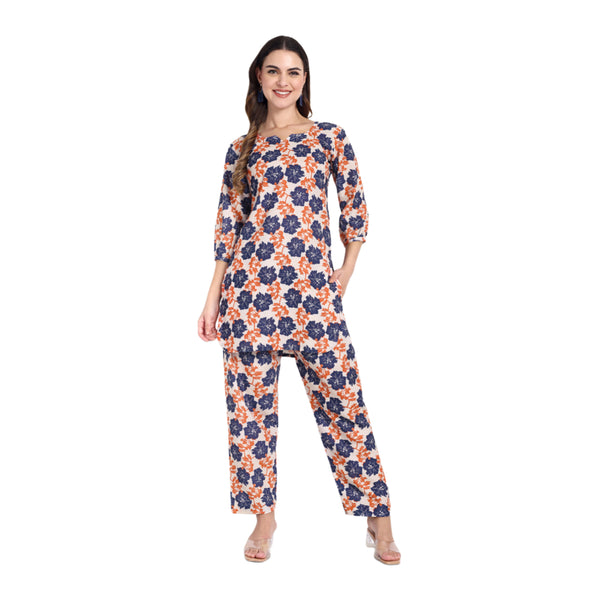 Elegant Women Co-ord Set – Stylish Matching Top & Bottom Outfit for Casual & Party Wear multicolor