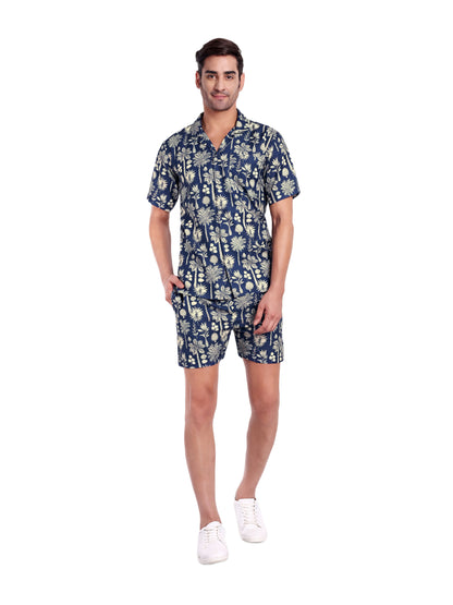 Men’s Co-Ord Set – Trendy T-Shirt & Bottom Wear Combo navy  blue