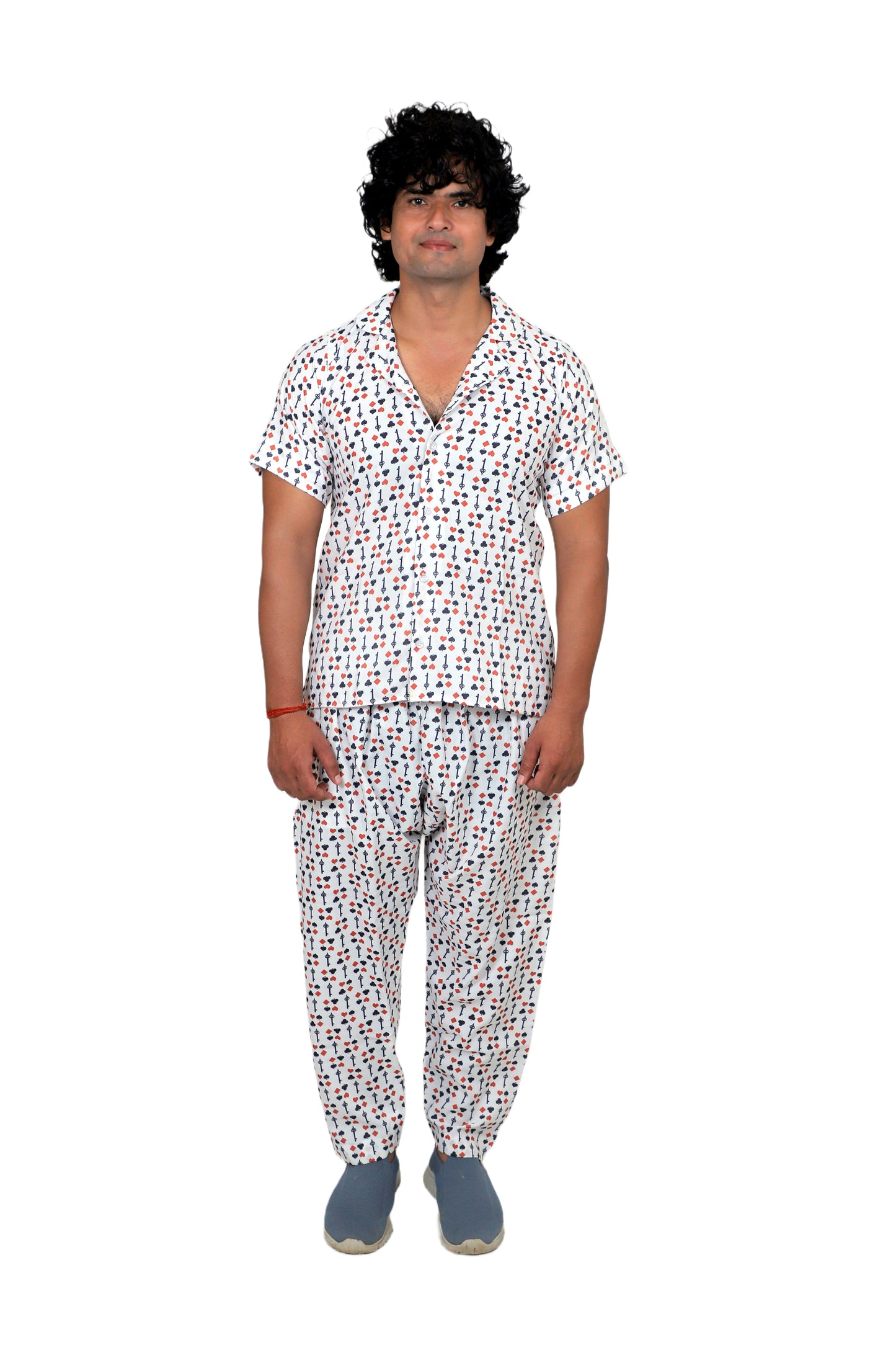 Men’s Co-Ord Set – Trendy T-Shirt & Bottom Wear Combo crisp white