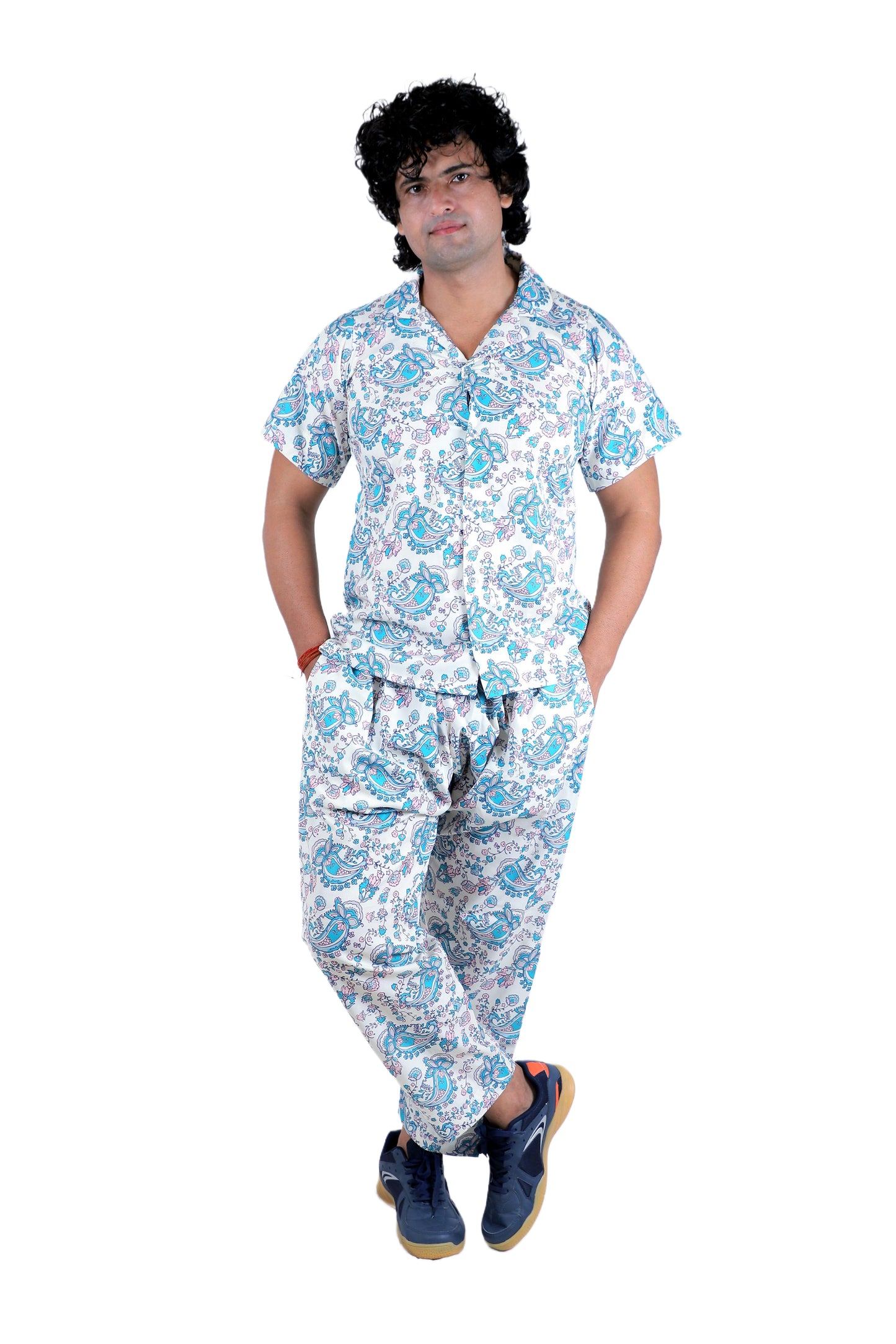 Men’s Co-Ord Set – Trendy T-Shirt & Bottom Wear Combo off white