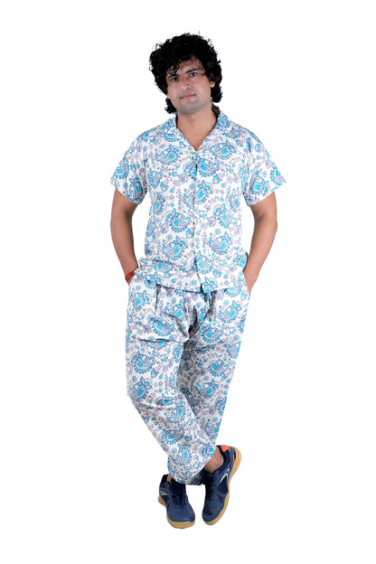 Men’s Co-Ord Set – Trendy T-Shirt & Bottom Wear Combo off white